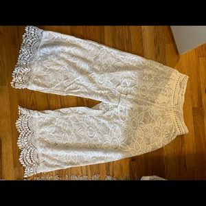 White lace coverup beach pants